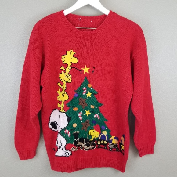 Vintage Red Charlie Brown Ugly X-MAS Sweater M - Picture 1 of 8